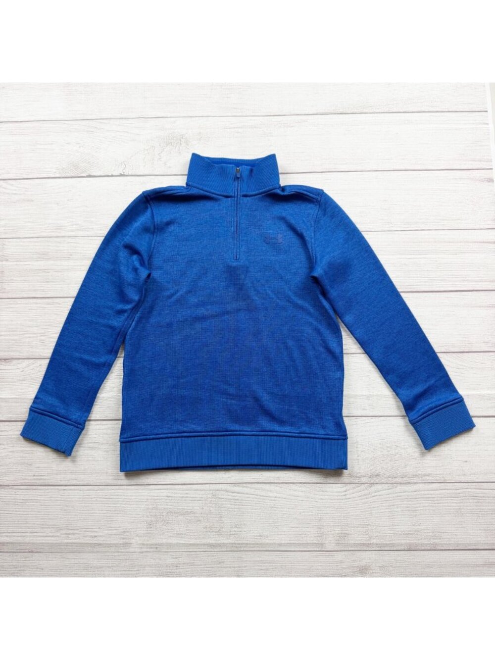 Under Armour Youth Blue Quarter Zip Pullover Long Sleeve Performance Sweater M